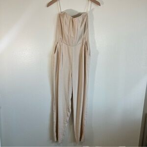 J.O.A. Womens Jumpsuit Cream Small